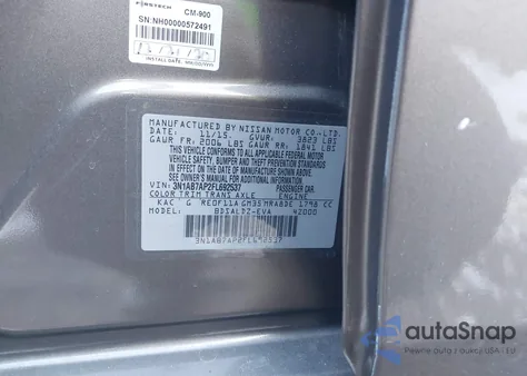 2015 Nissan Sentra Sv из США, поврежденный, VIN 3N1AB7AP2FL692537